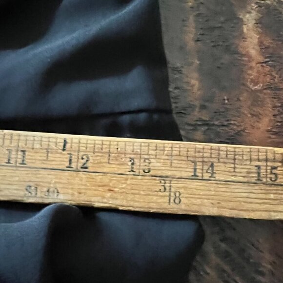 David's Bridal Blk Georgette Pleated Wrap Gown Sz 4 - Picture 13 of 14